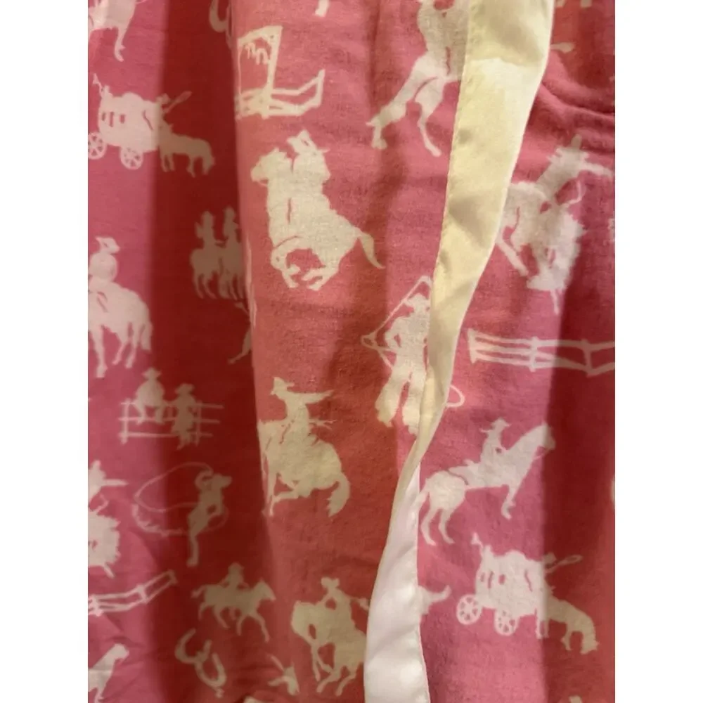 Nick and Nora Pink With Ivory Rodeo Round Up 100% Cotton Flannel Pajama Set 2X - Picture 12 of 12